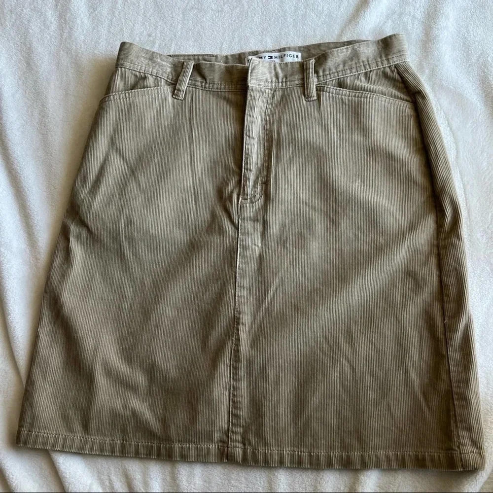 Tommy Hilfiger Corduroy Skirt Vintage Y2K Tan Size 6